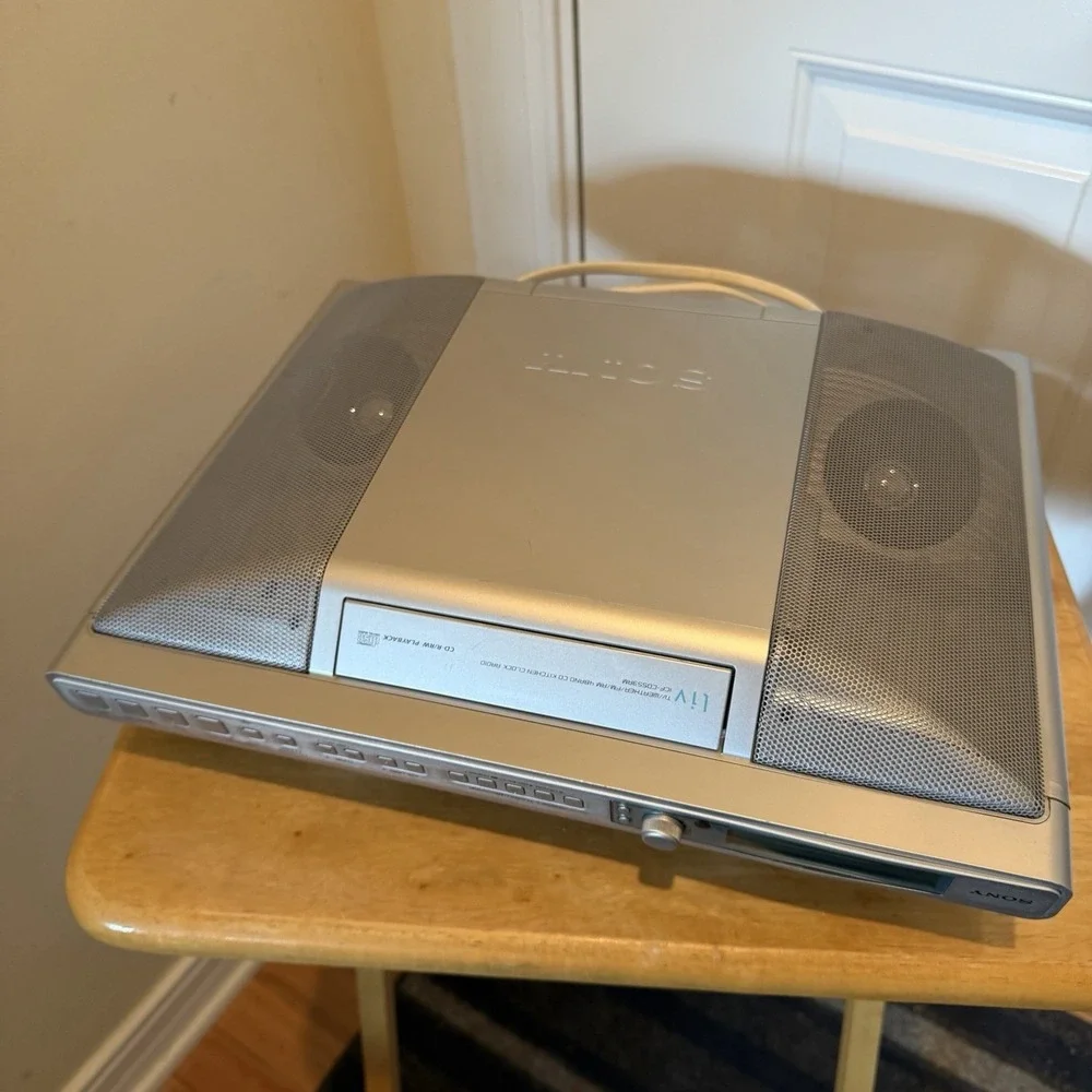 Sony ICF-CD553RM Under Cabinet Kitchen CD Clock Radio Works Legs Manual Remote